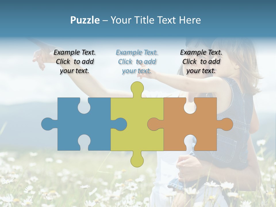 Joyful People Belonging To The Caucasian Race PowerPoint Template