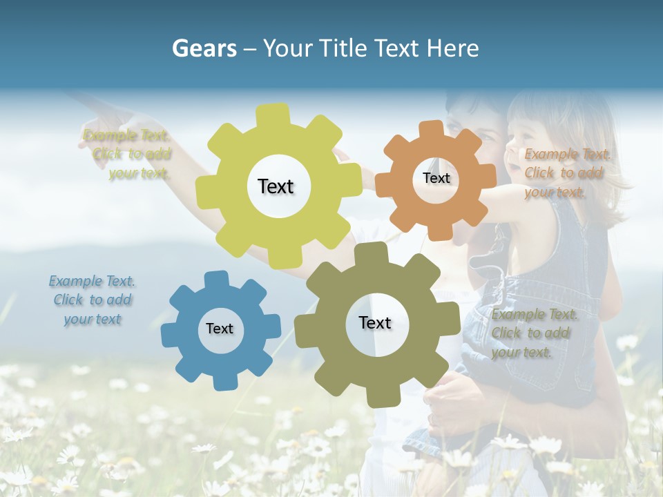 Joyful People Belonging To The Caucasian Race PowerPoint Template