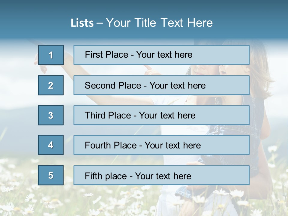 Joyful People Belonging To The Caucasian Race PowerPoint Template