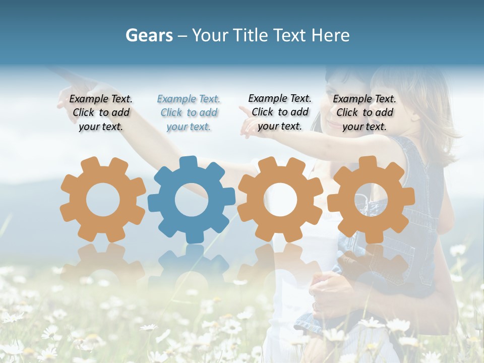 Joyful People Belonging To The Caucasian Race PowerPoint Template