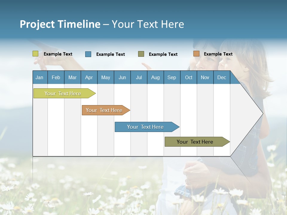 Joyful People Belonging To The Caucasian Race PowerPoint Template
