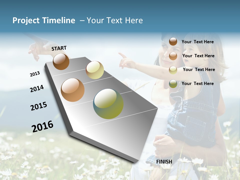 Joyful People Belonging To The Caucasian Race PowerPoint Template