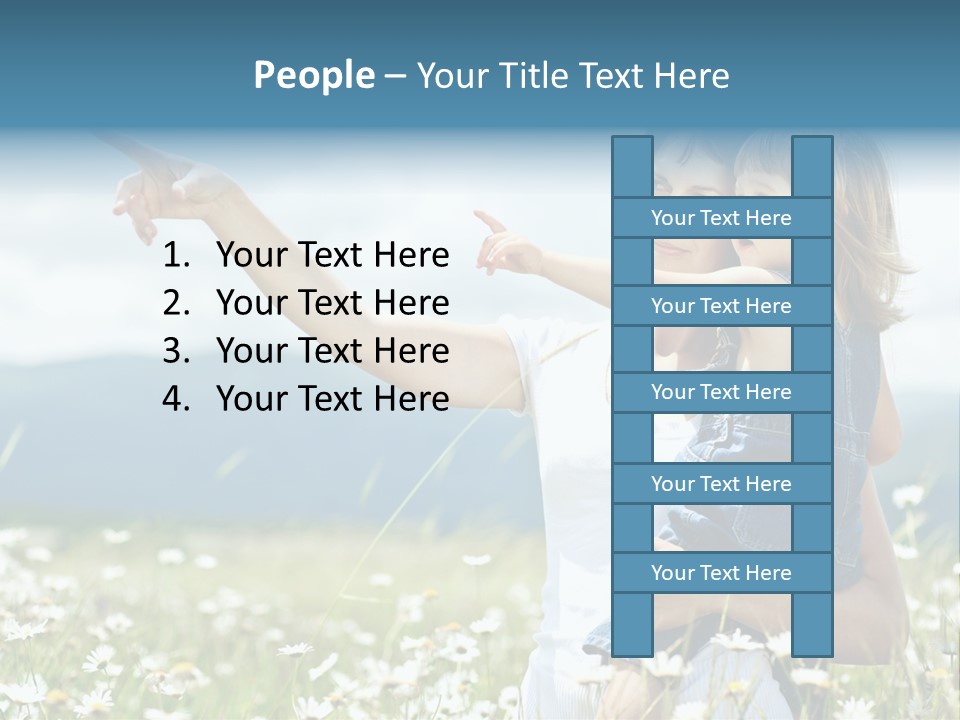 Joyful People Belonging To The Caucasian Race PowerPoint Template