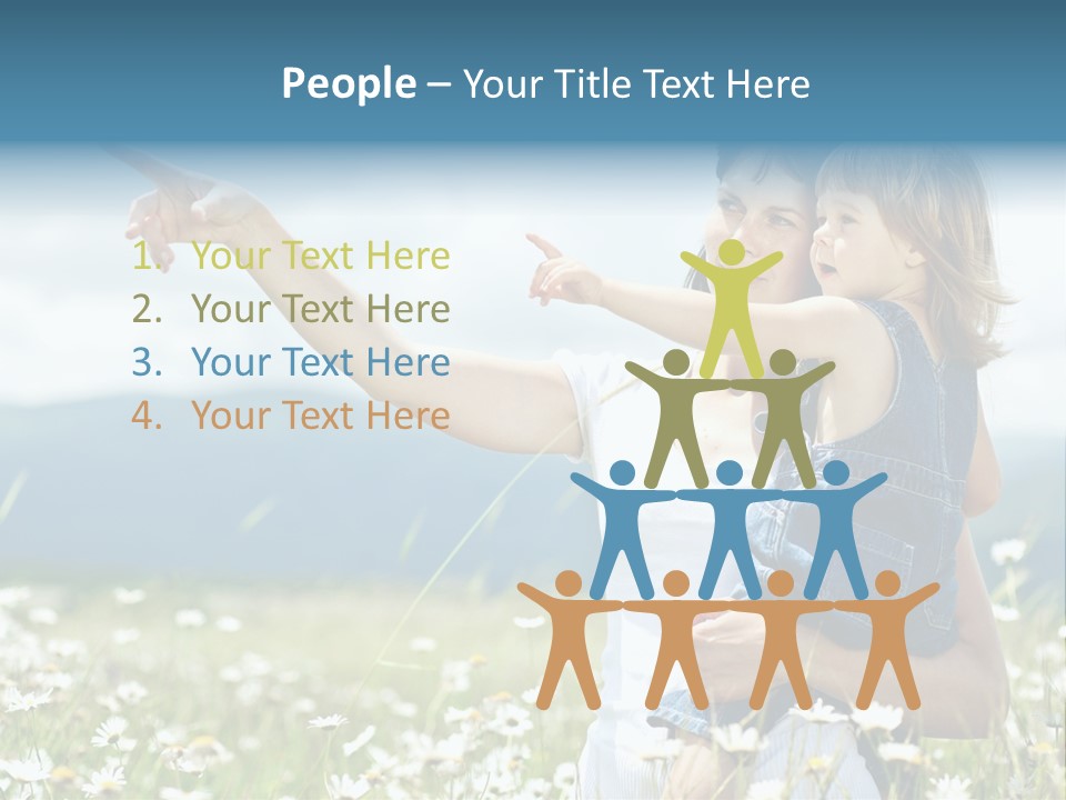 Joyful People Belonging To The Caucasian Race PowerPoint Template
