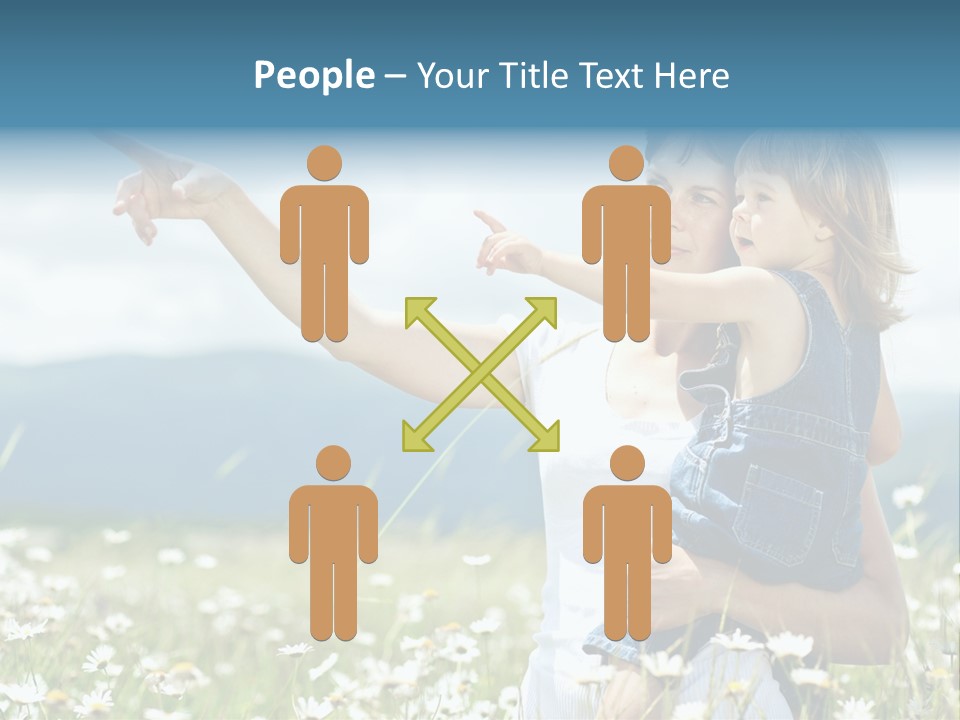 Joyful People Belonging To The Caucasian Race PowerPoint Template