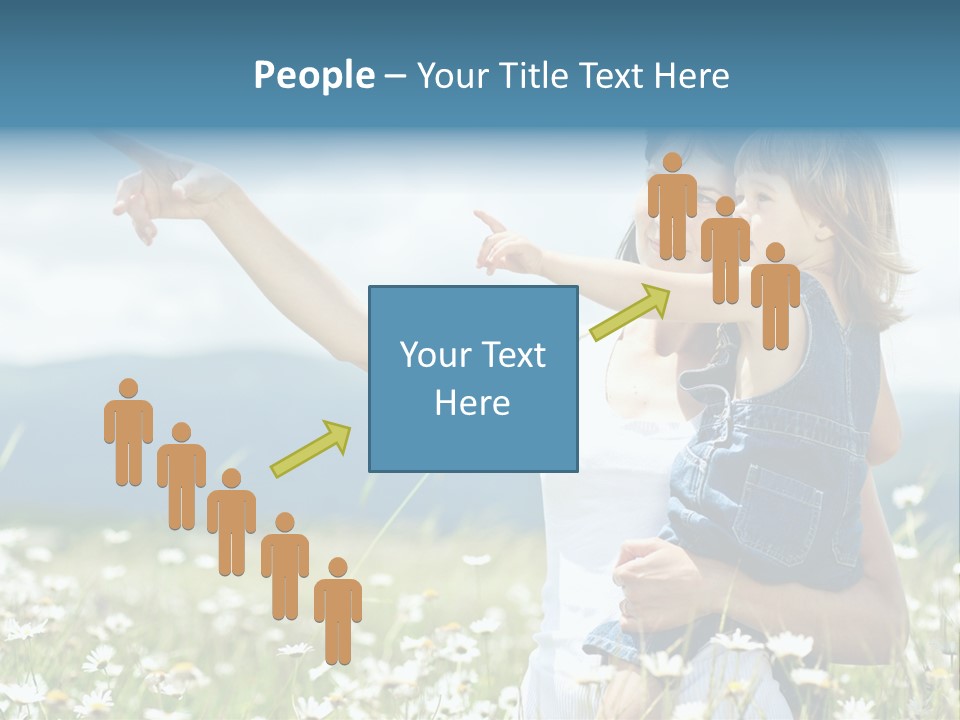 Joyful People Belonging To The Caucasian Race PowerPoint Template