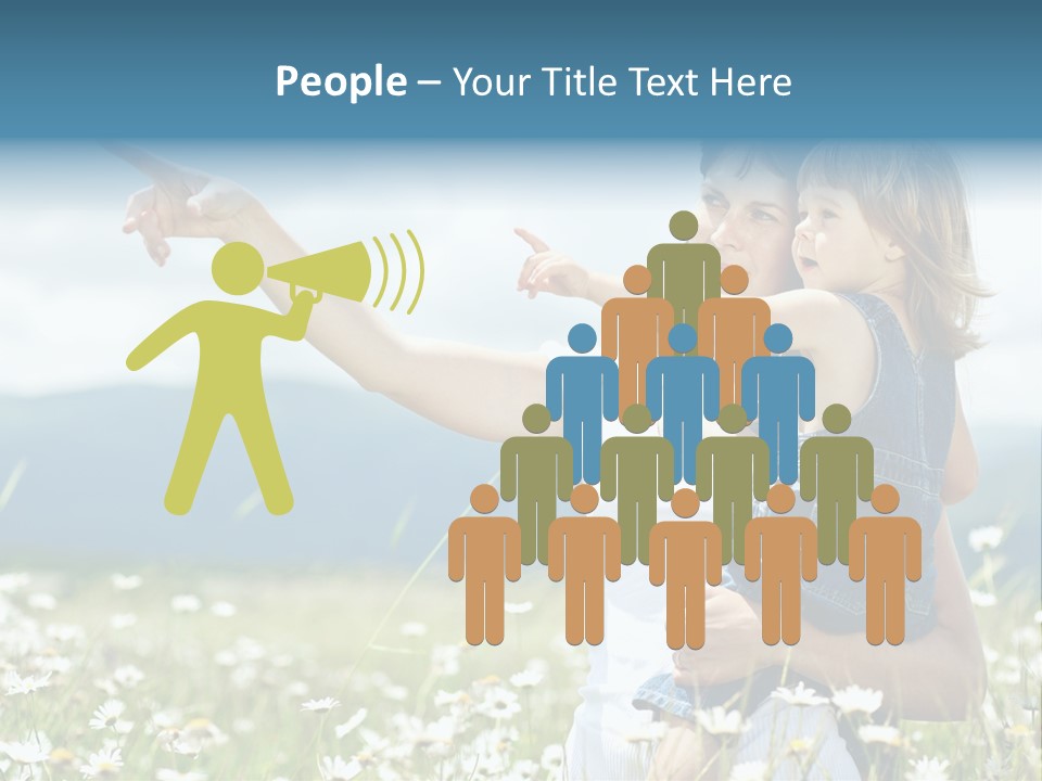 Joyful People Belonging To The Caucasian Race PowerPoint Template