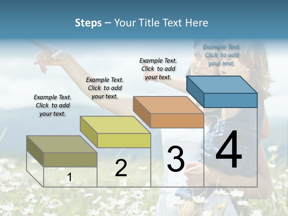 Joyful People Belonging To The Caucasian Race PowerPoint Template