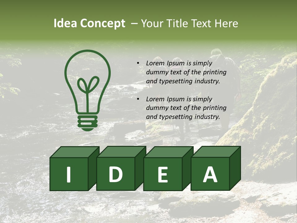 Stream Walking Way PowerPoint Template