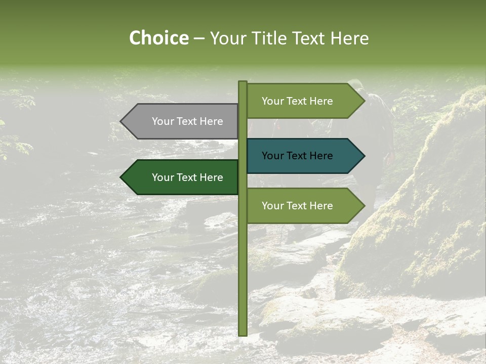 Stream Walking Way PowerPoint Template