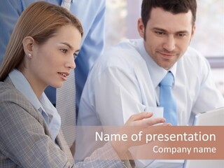 Teamwork Colleagues Three PowerPoint Template