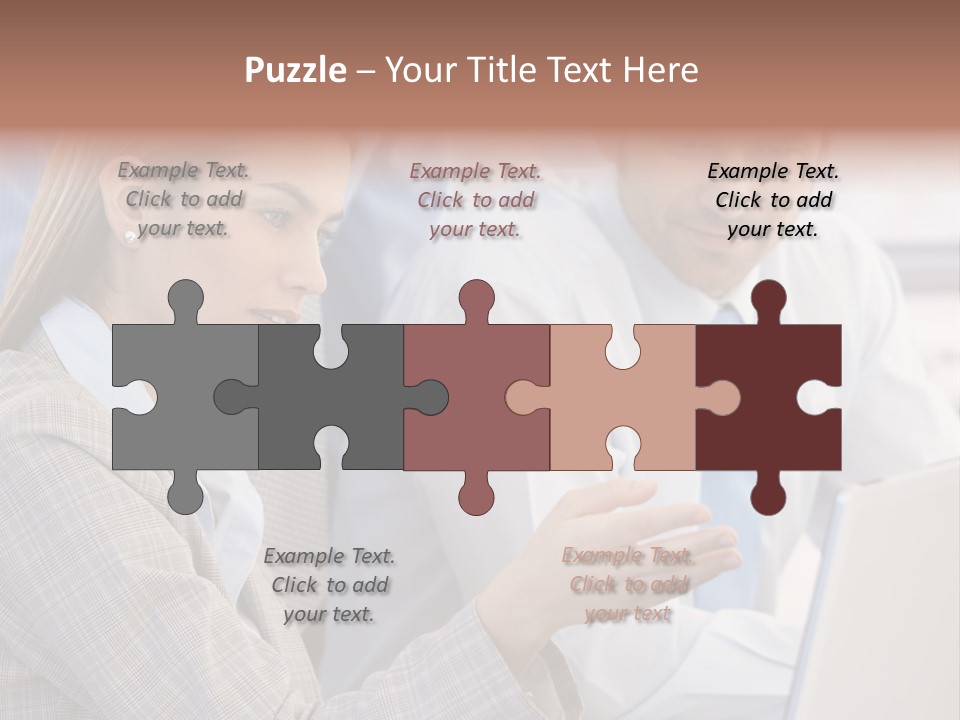 Teamwork Colleagues Three PowerPoint Template