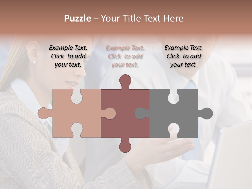 Teamwork Colleagues Three PowerPoint Template