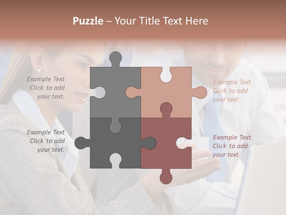 Teamwork Colleagues Three PowerPoint Template