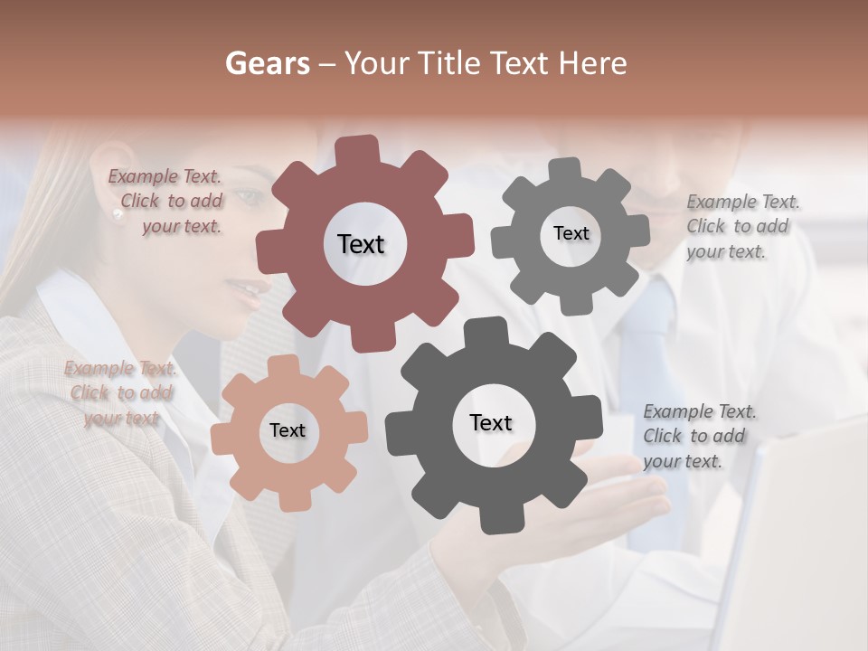 Teamwork Colleagues Three PowerPoint Template