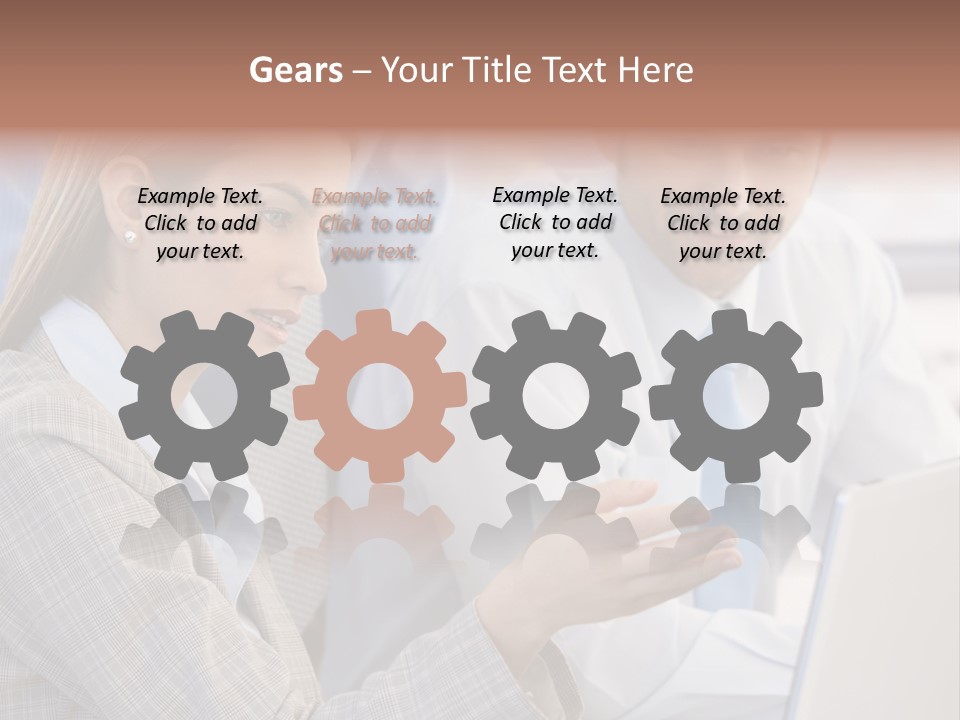 Teamwork Colleagues Three PowerPoint Template