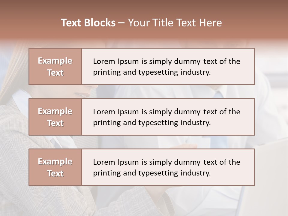 Teamwork Colleagues Three PowerPoint Template