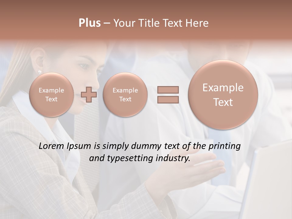 Teamwork Colleagues Three PowerPoint Template