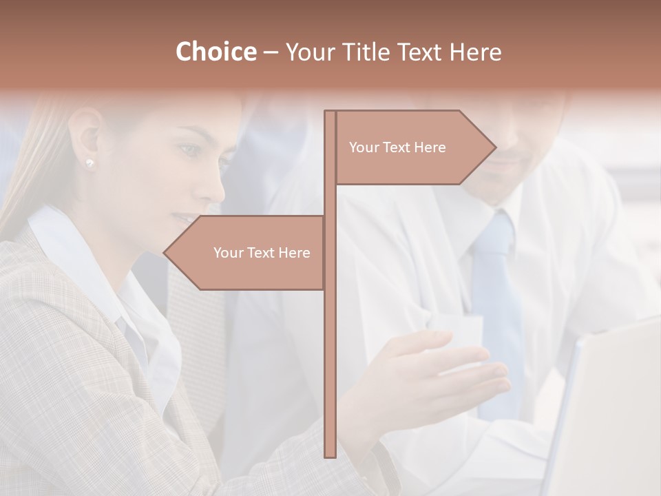 Teamwork Colleagues Three PowerPoint Template