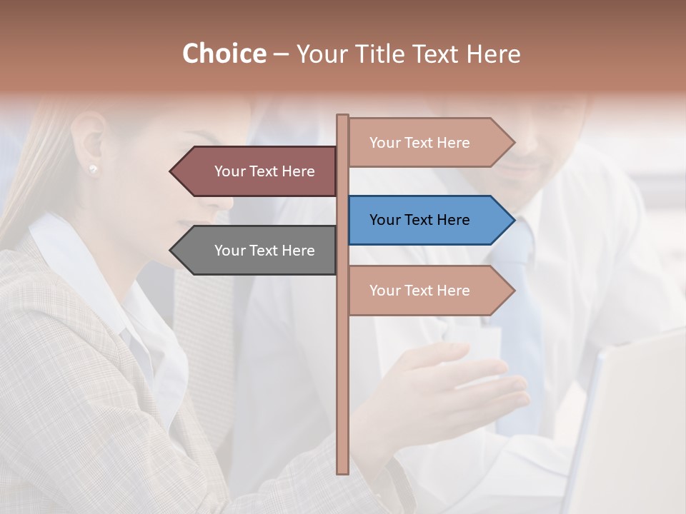 Teamwork Colleagues Three PowerPoint Template
