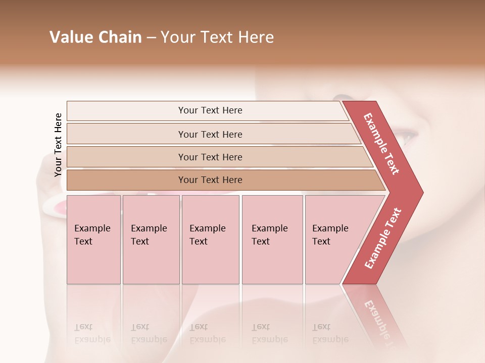 A Woman Brushing Her Teeth With A Pink Toothbrush PowerPoint Template