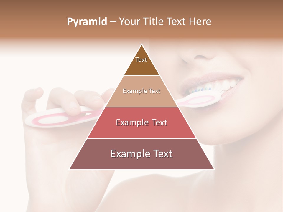 A Woman Brushing Her Teeth With A Pink Toothbrush PowerPoint Template