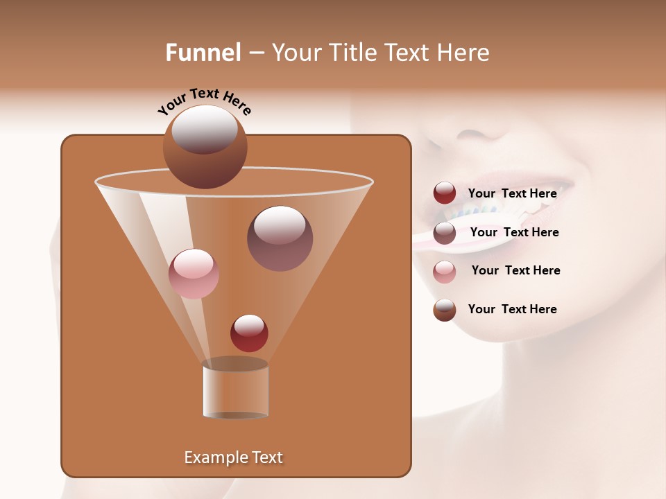 A Woman Brushing Her Teeth With A Pink Toothbrush PowerPoint Template