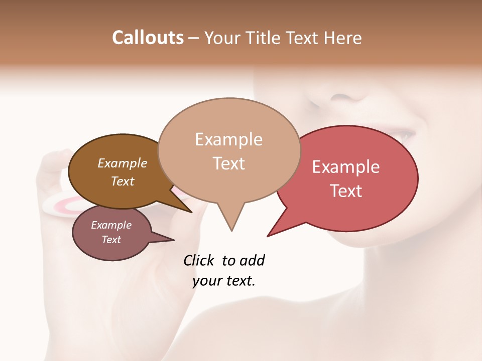 A Woman Brushing Her Teeth With A Pink Toothbrush PowerPoint Template