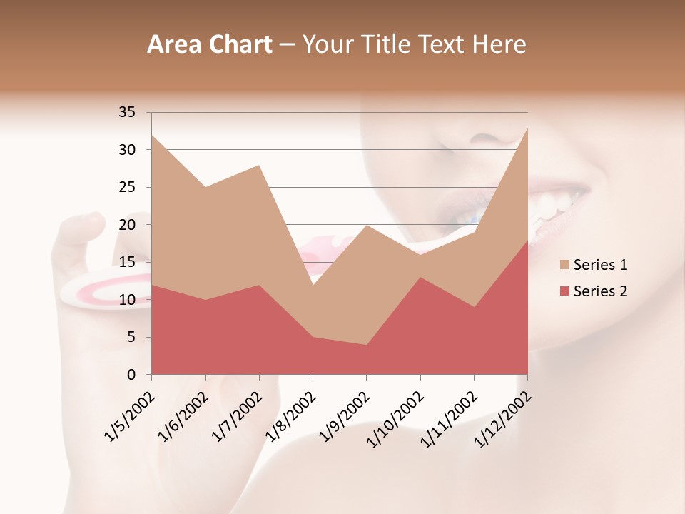 A Woman Brushing Her Teeth With A Pink Toothbrush PowerPoint Template