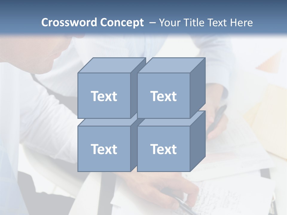 A Couple Of People Sitting At A Table With Papers PowerPoint Template