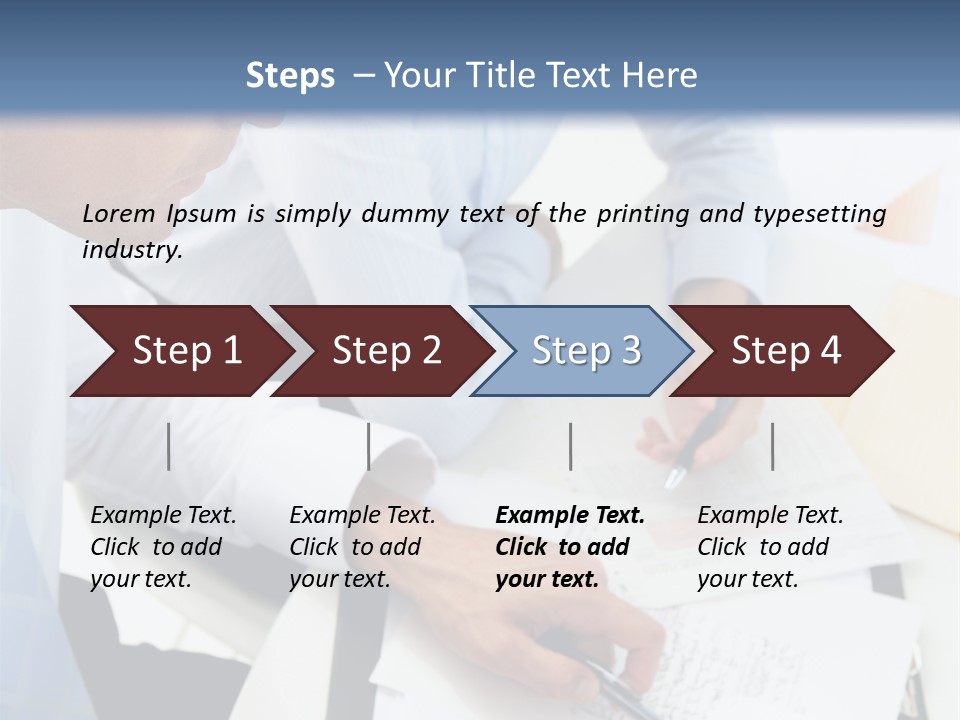 A Couple Of People Sitting At A Table With Papers PowerPoint Template