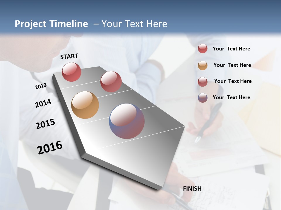 A Couple Of People Sitting At A Table With Papers PowerPoint Template