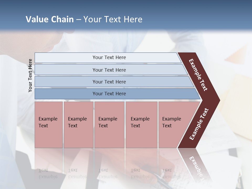 A Couple Of People Sitting At A Table With Papers PowerPoint Template