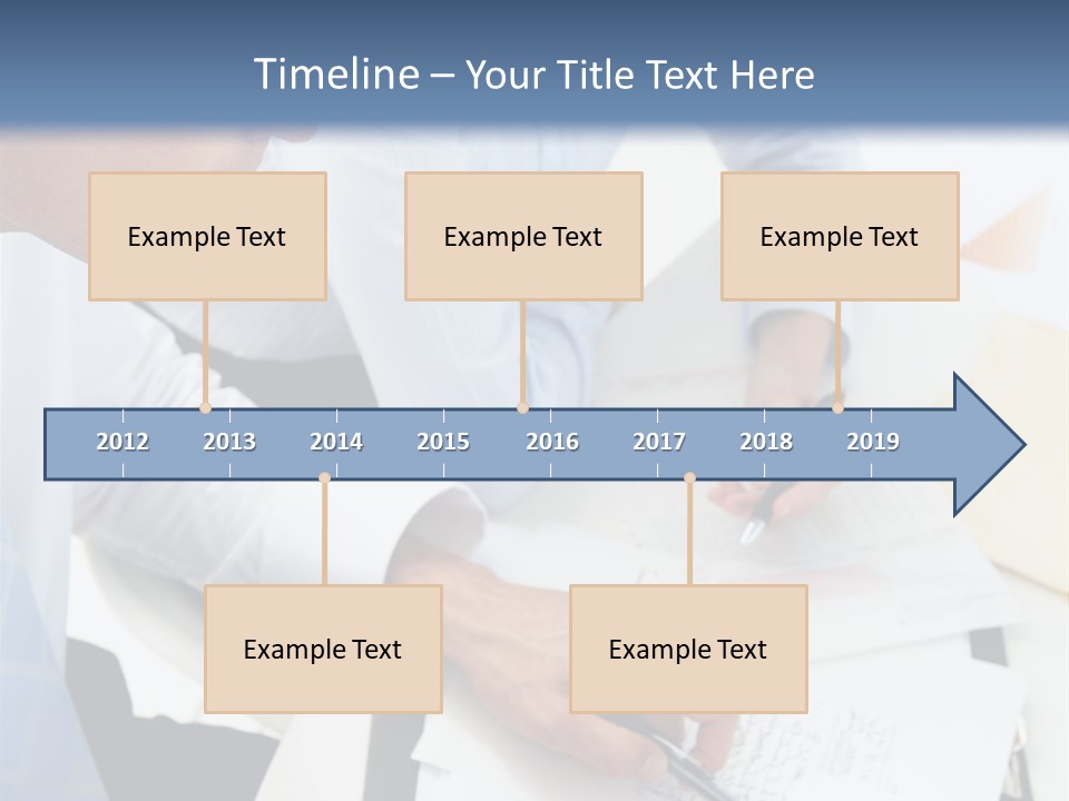 A Couple Of People Sitting At A Table With Papers PowerPoint Template
