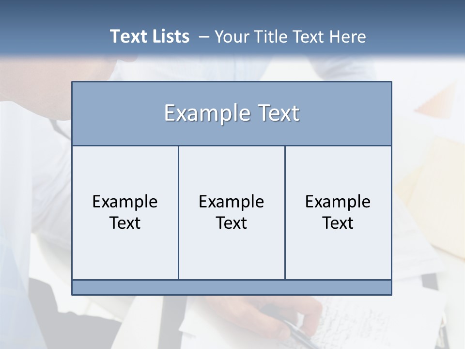 A Couple Of People Sitting At A Table With Papers PowerPoint Template