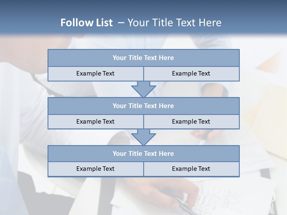 A Couple Of People Sitting At A Table With Papers PowerPoint Template