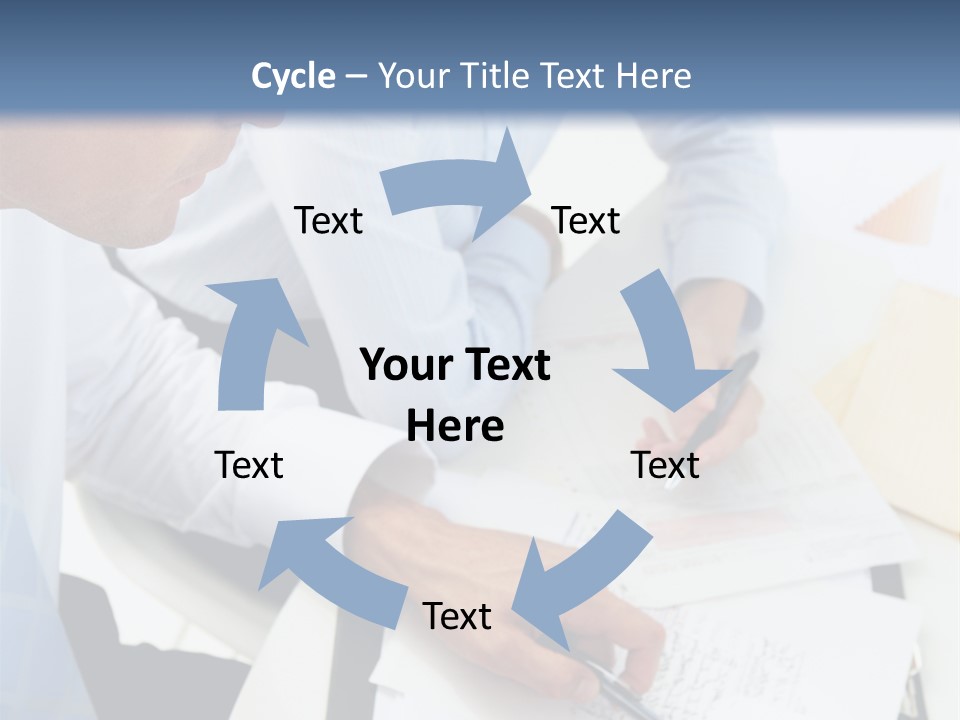 A Couple Of People Sitting At A Table With Papers PowerPoint Template