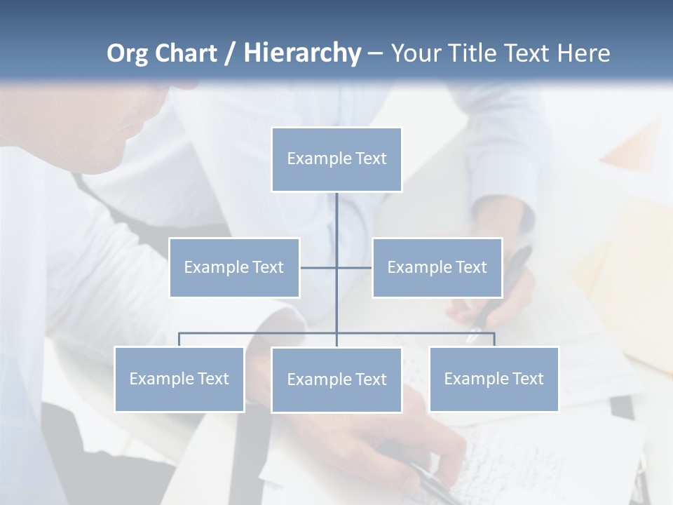 A Couple Of People Sitting At A Table With Papers PowerPoint Template
