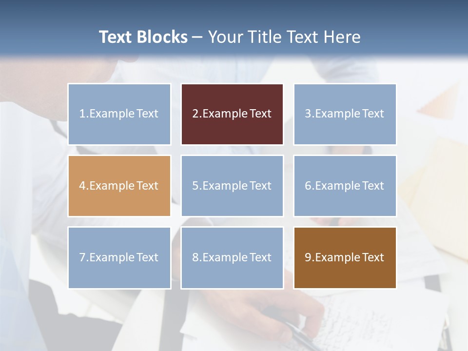 A Couple Of People Sitting At A Table With Papers PowerPoint Template