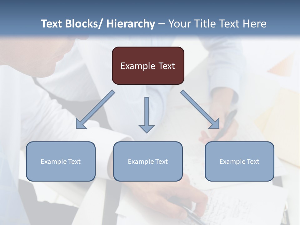 A Couple Of People Sitting At A Table With Papers PowerPoint Template