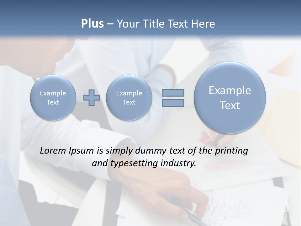 A Couple Of People Sitting At A Table With Papers PowerPoint Template
