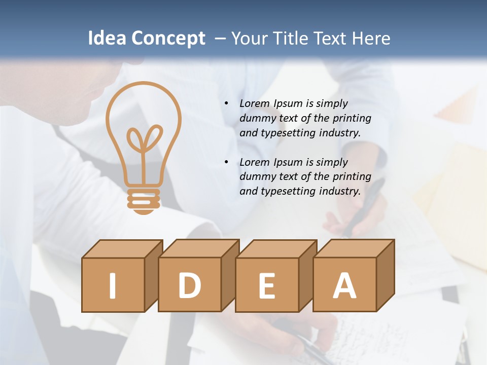 A Couple Of People Sitting At A Table With Papers PowerPoint Template