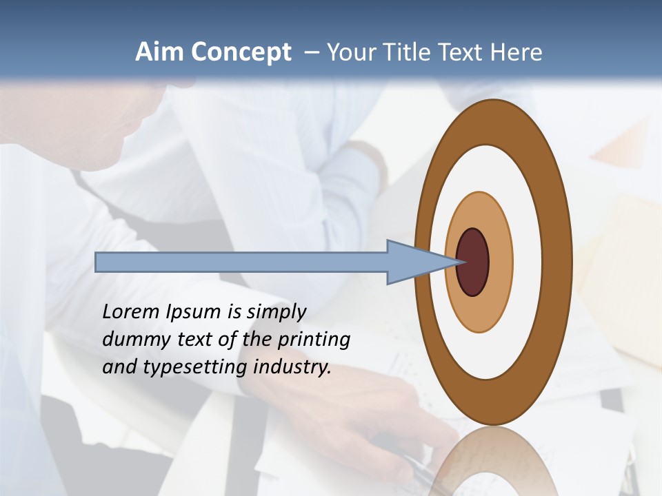 A Couple Of People Sitting At A Table With Papers PowerPoint Template