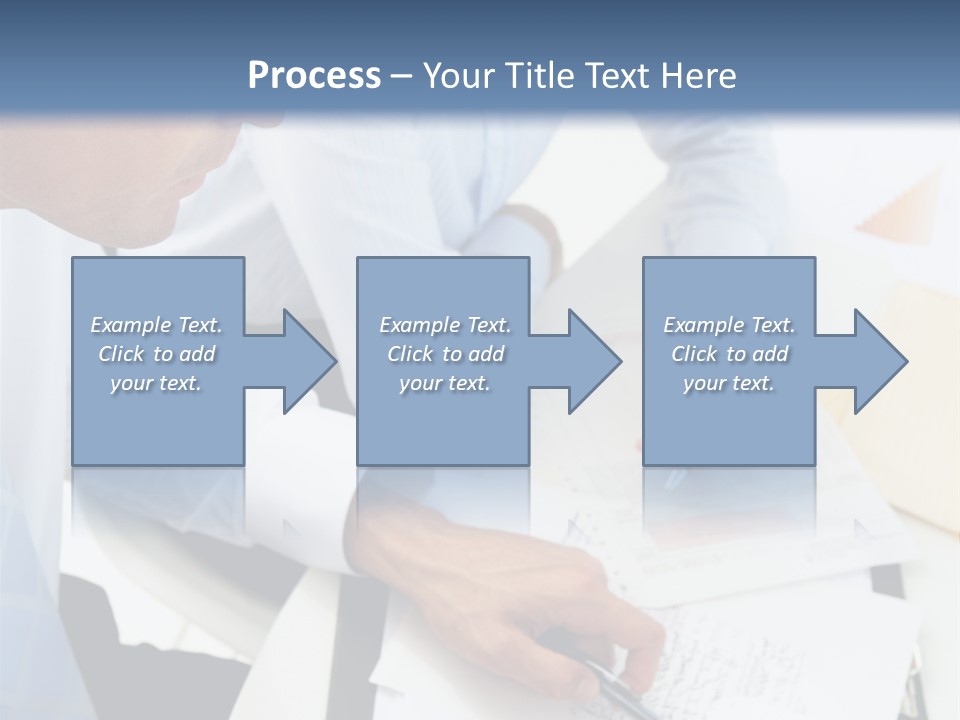 A Couple Of People Sitting At A Table With Papers PowerPoint Template