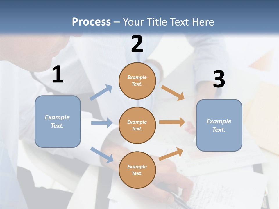 A Couple Of People Sitting At A Table With Papers PowerPoint Template