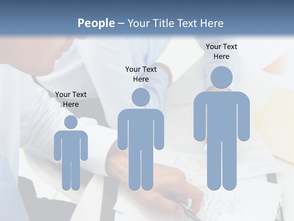 A Couple Of People Sitting At A Table With Papers PowerPoint Template
