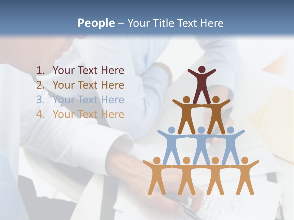 A Couple Of People Sitting At A Table With Papers PowerPoint Template