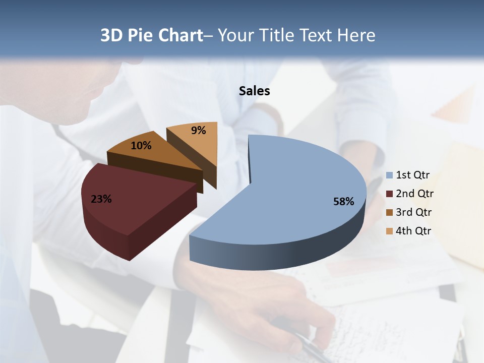 A Couple Of People Sitting At A Table With Papers PowerPoint Template