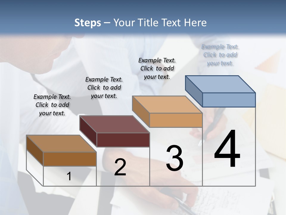 A Couple Of People Sitting At A Table With Papers PowerPoint Template
