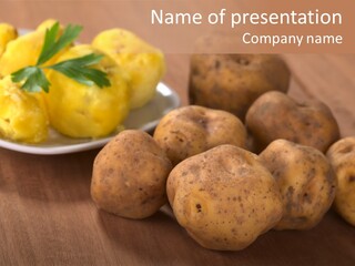 Papa Amarilla Dinner Selective Focus PowerPoint Template